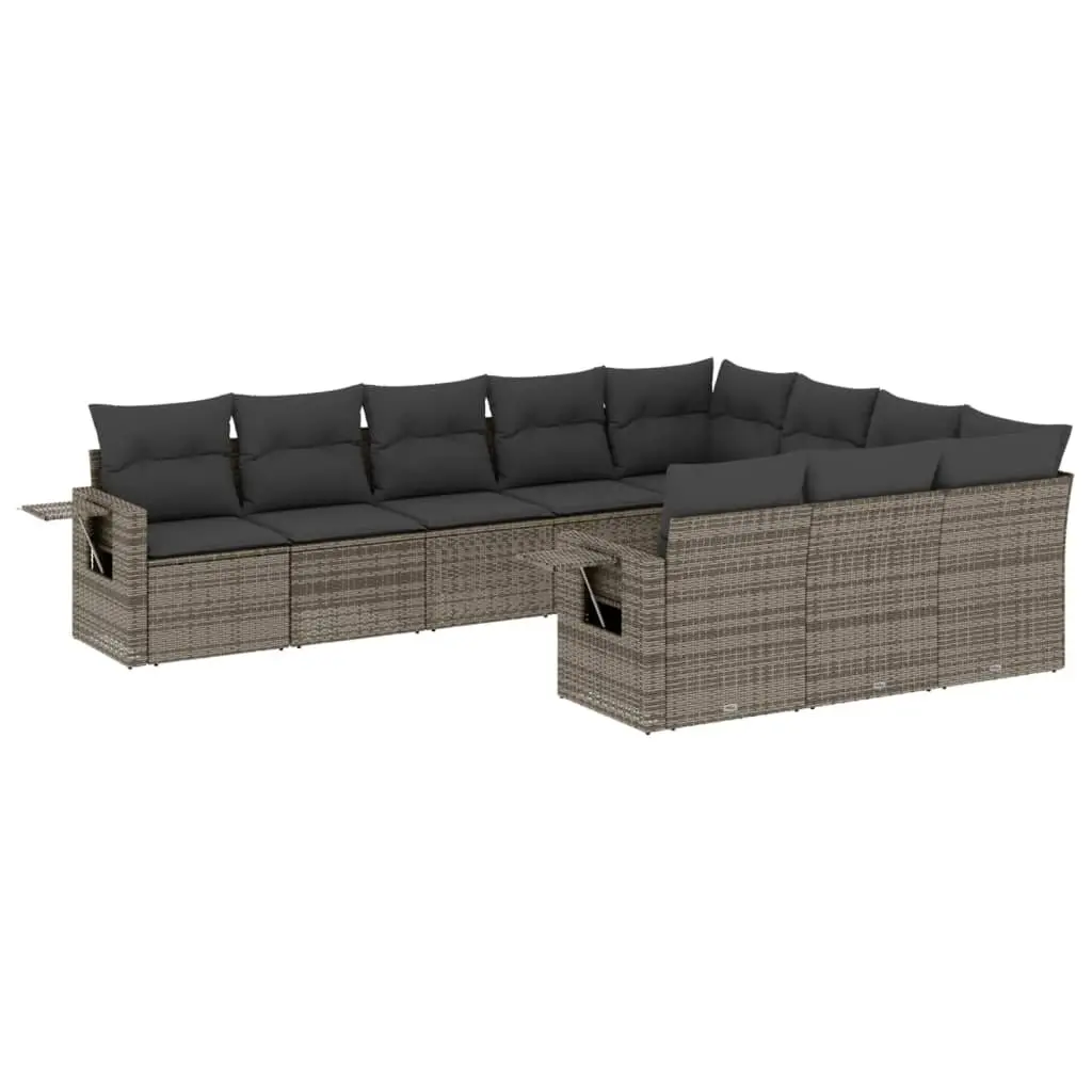 10 Piece Garden Sofa Set with Cushions