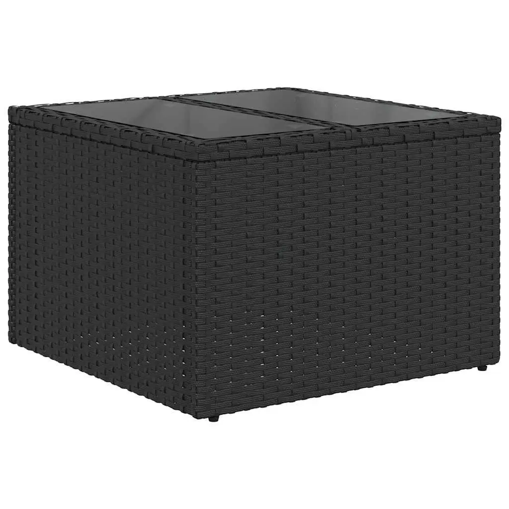Garden Sofa Set 11 Piece Outdoor Furniture Patio Sectional Black Poly Rattan