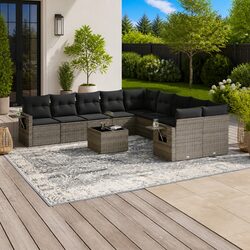 Versatile 11 Piece Grey Sofa Set for Outdoor Living