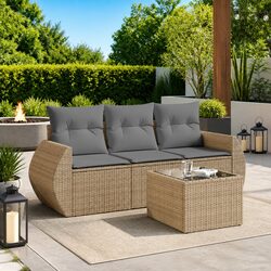 Practical 4 Piece Outdoor Sofa Set for Any Space
