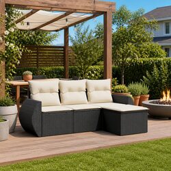 Practical 4 Piece Garden Sofa Set for Relaxing Outdoors
