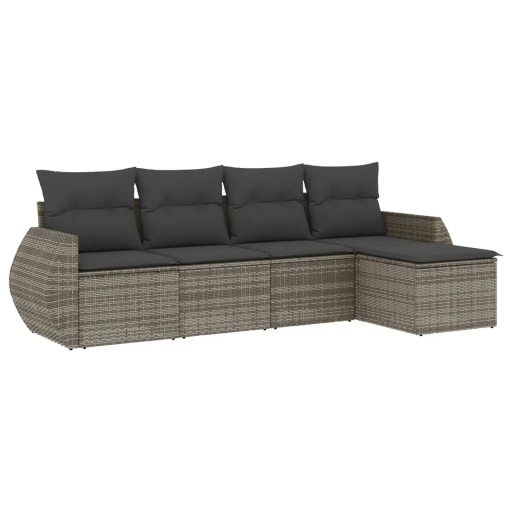 Garden Sofa Set 5 Piece Grey Outdoor Furniture Patio Seating with Cushions