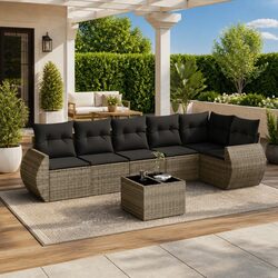 Practical 7-Piece Grey Sofa Set for Outdoor Use