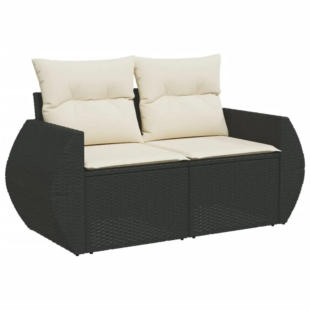 Outdoor Sectional Sofa Set 6 Piece Garden Furniture Black Rattan Modular Seating