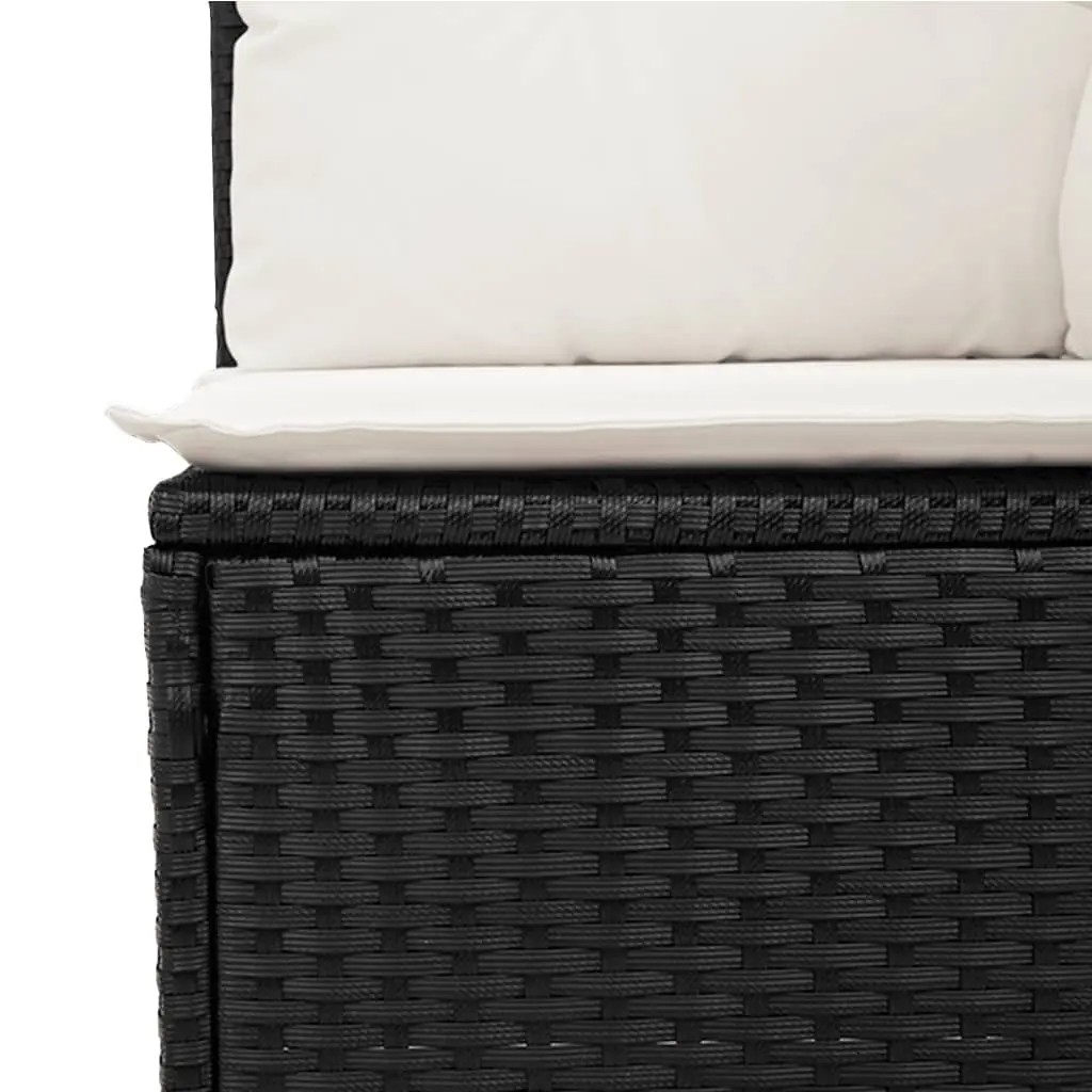 Outdoor Sectional Sofa Set 8 Piece Garden Furniture Black Poly Rattan Modular