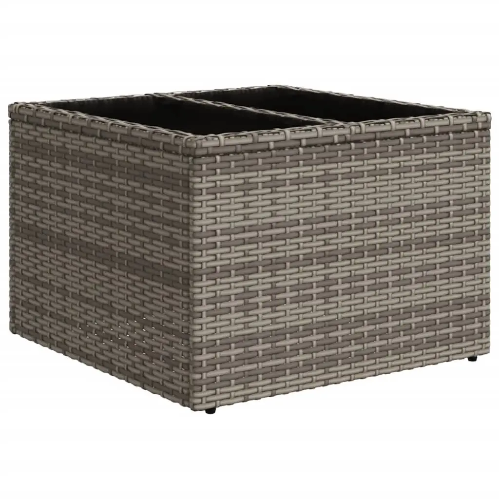 Outdoor Garden Sofa Set 10 Piece Grey Poly Rattan Patio Sectional with Cushions