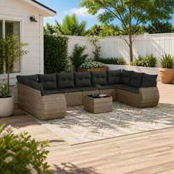 Functional 11-Piece Grey Garden Sofa Set for Every Outdoor Space
