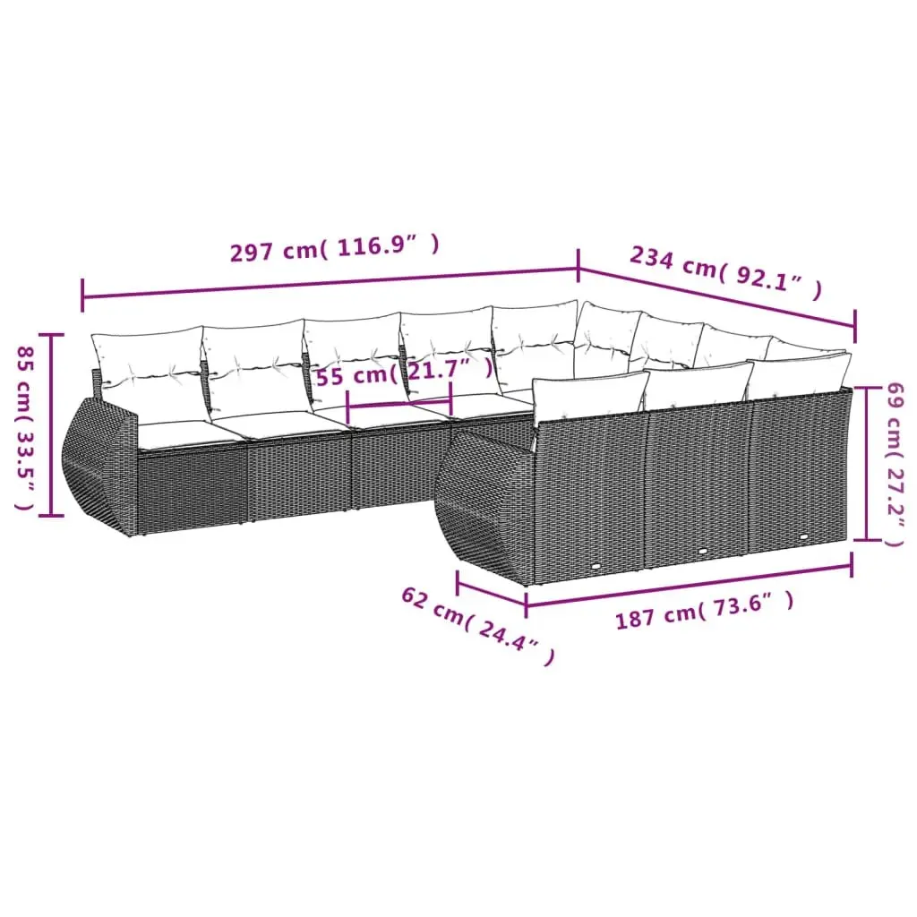 10-Piece Sofa Set for Various Outdoor Settings