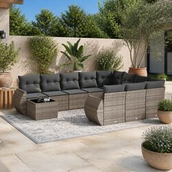 Perfect Outdoor Seating: 11 Piece Grey Sectional Sofa Set