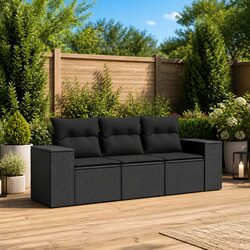 Versatile Black 3-Piece Sectional Sofa for Your Backyard