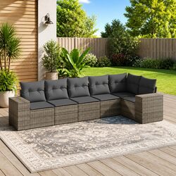 6-Piece Modular Garden Sofa Set for Relaxation and Fun