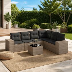 Versatile 7 Piece Grey Outdoor Sofa Set for Your Space