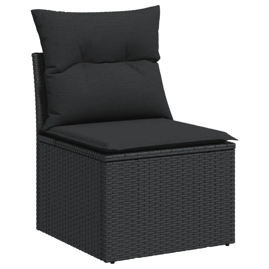 Garden Sofa Set 8 Piece Outdoor Furniture Black Modular Patio Rattan Sectional