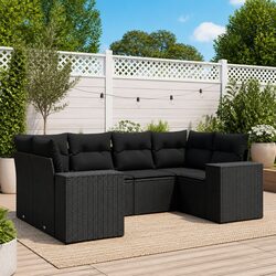 Practical 6 Piece Black Outdoor Sofa Set for Your Space