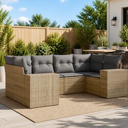 6 Piece Garden Sofa Set for Versatile Outdoor Living
