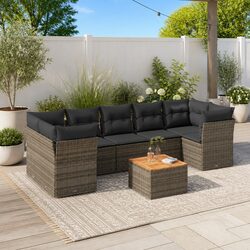 8-Piece Grey Sofa Set for Outdoor Use