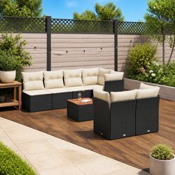 Versatile 8 Piece Black Outdoor Sofa Set for Every Occasion
