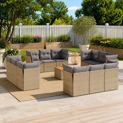 Practical 13 Piece Garden Sofa Set for Outdoor Use
