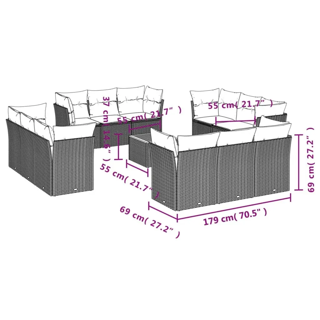 13 Piece Garden Sofa Set for Outdoor Use
