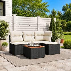 5 Piece Black Garden Sofa Set for Your Outdoor Needs