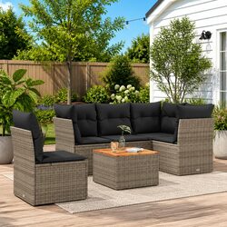 Outdoor Comfort: 6-Piece Grey Sofa Set for Any Space