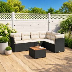 Practical 7 Piece Garden Sofa Set for Outdoor Use