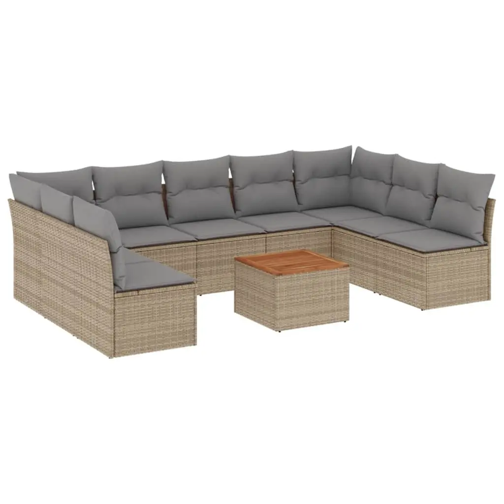 10 Piece Outdoor Garden Sofa Set in Beige