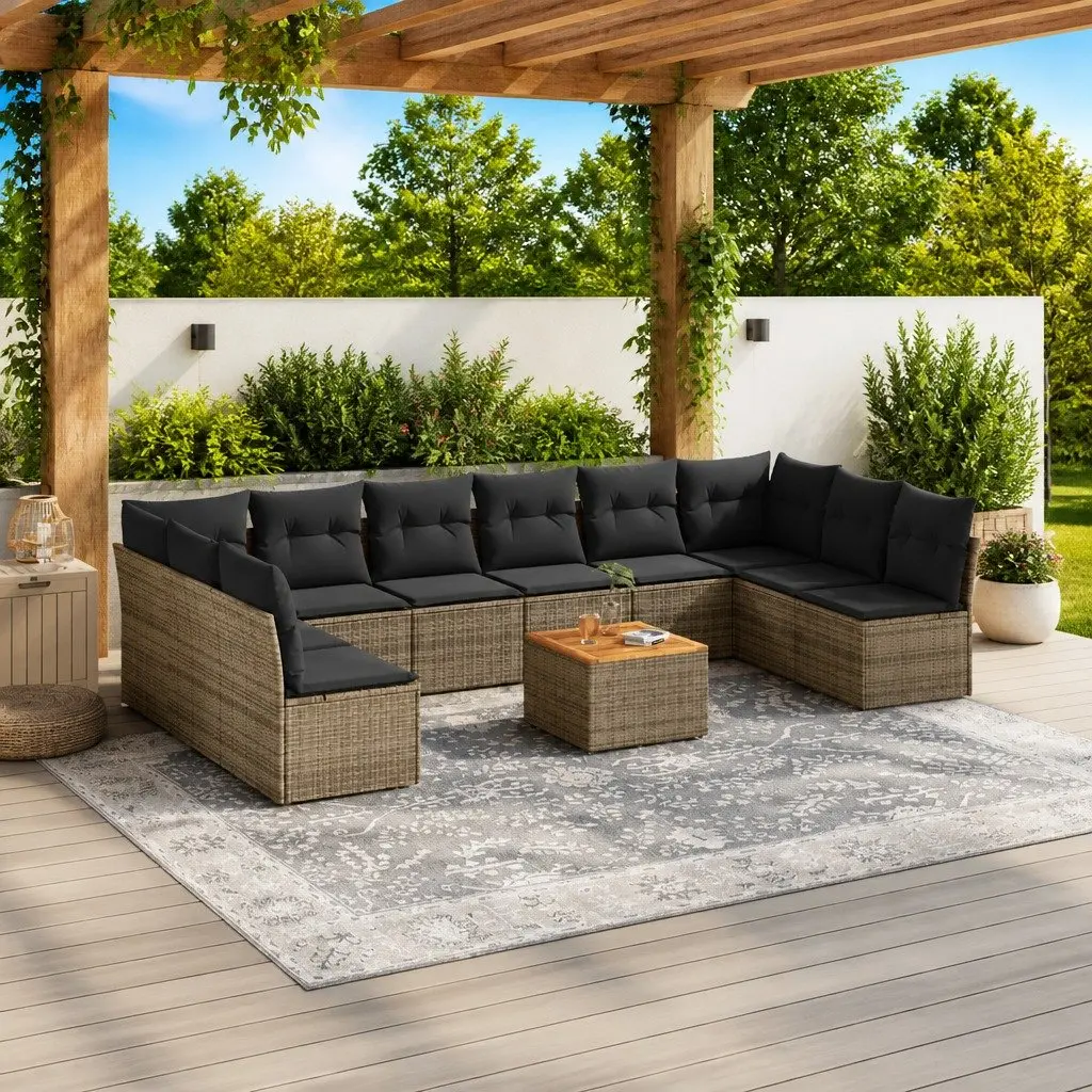 11-Piece Grey Garden Sofa Set for Various Spaces