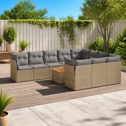 Versatile 11 Piece Beige Outdoor Sofa Set for Every Home