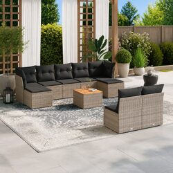 Practical 10-Piece Garden Sofa Set for Family Gatherings