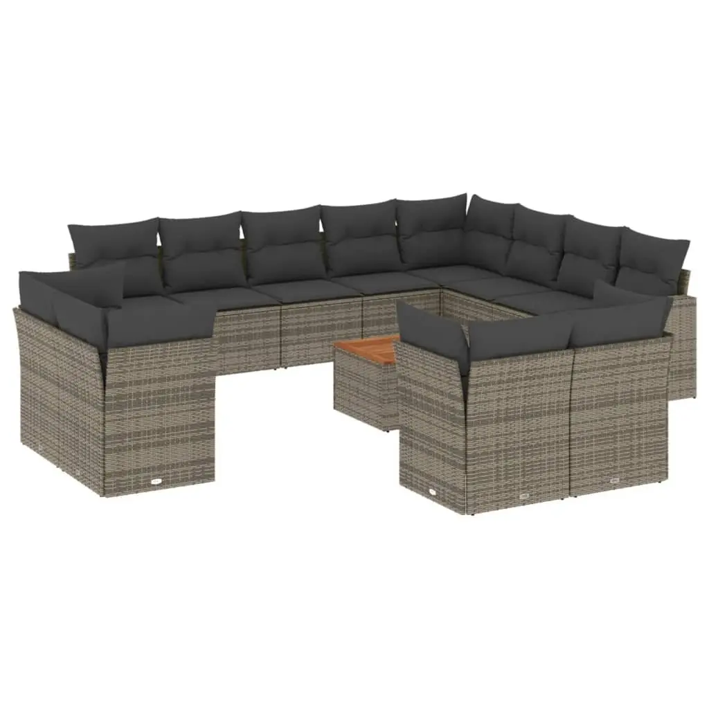 Garden Sofa Set 13 Piece Outdoor Furniture Patio Grey Modular Seating with