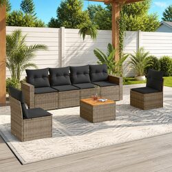7-Piece Modular Garden Sofa Set in Grey