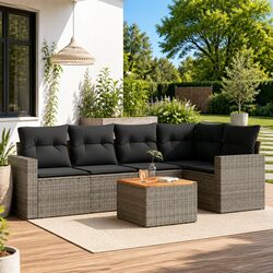 Practical 6 Piece Garden Sofa Set for Outdoor Use