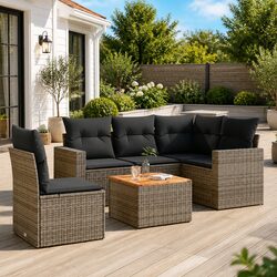 Practical 6 Piece Garden Sofa Set for Outdoor Use