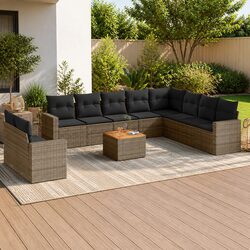 Practical 11 Piece Modular Sofa Set for Outdoor Spaces