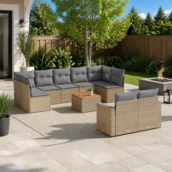 Versatile Outdoor Sectional Sofa Set - 10 Pieces
