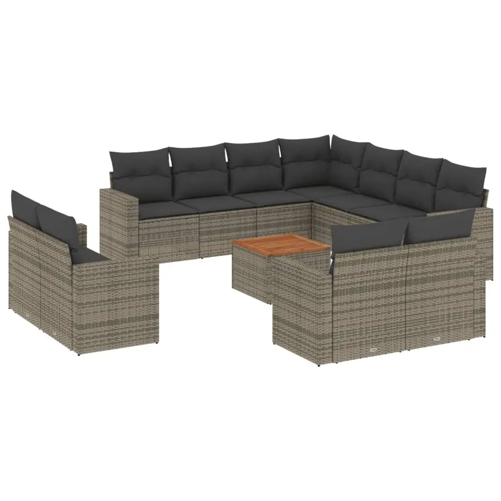 12 Piece Grey Rattan Outdoor Sofa Set