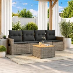 Practical 5-Piece Grey Sectional Sofa Set for Outdoor Use