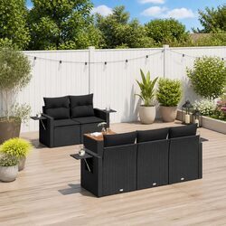 Versatile Black Outdoor Sofa Set for Patios