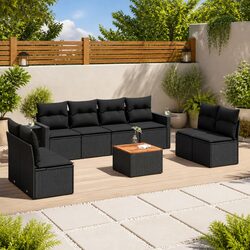 Perfectly Fit 9 Piece Outdoor Sectional Sofa Set for Patios and Terraces