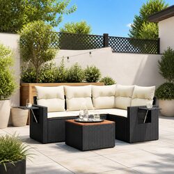 5-Piece Garden Sofa Set with Foldable Table
