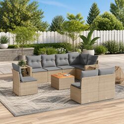 Practical 9 Piece Sectional Sofa Set for Outdoor Use