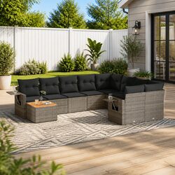 Functional 10 Piece Grey Sofa Set for Any Outdoor Space