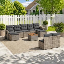 Easy to Love: 10-Piece Grey Outdoor Sectional Sofa