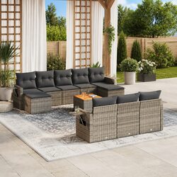 Versatile 11-Piece Grey Outdoor Sofa Set for All Spaces