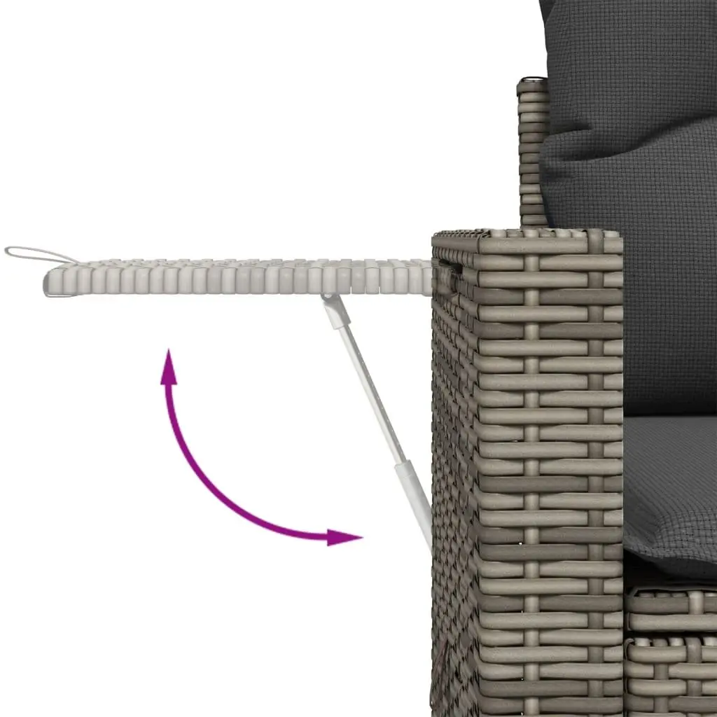 14 Piece Garden Sofa Set Grey Poly Rattan Outdoor Sectional Patio Furniture