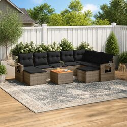 Versatile 10-Piece Grey Outdoor Sofa Set for Your Space