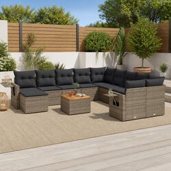 Practical 12-Piece Grey Outdoor Sectional Sofa Set