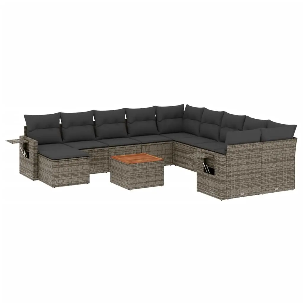12-Piece Grey Outdoor Sectional Sofa Set