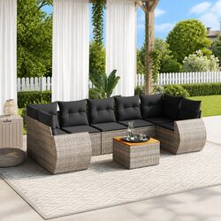 Versatile 8 Piece Outdoor Sofa Set with Padded Cushions